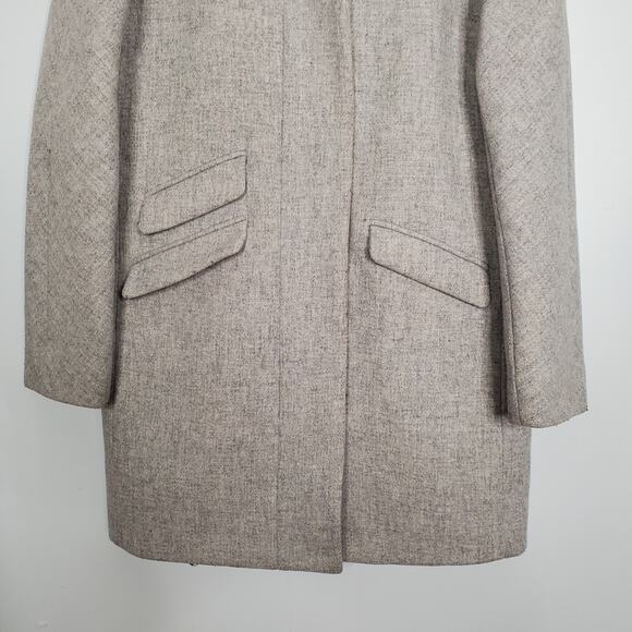 J Crew Cocoon Coat Stadium Cloth by Nello Gori Wool Blend Gray G8447 Size 8 - Picture 4 of 8